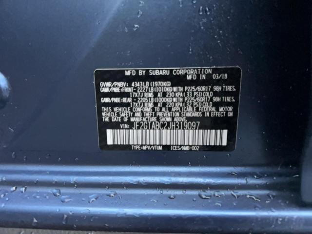 JF2GTABC2JH319097 - 2018 SUBARU CROSSTREK PREMIUM ლურჯი ფოტო 10