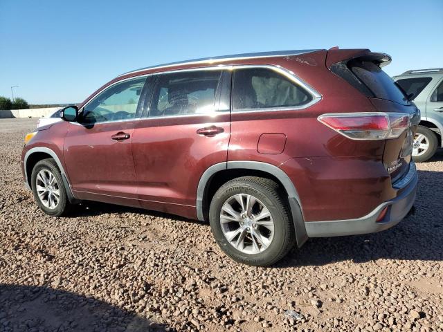 5TDJKRFH8ES004639 - 2014 TOYOTA HIGHLANDER XLE MAROON photo 2