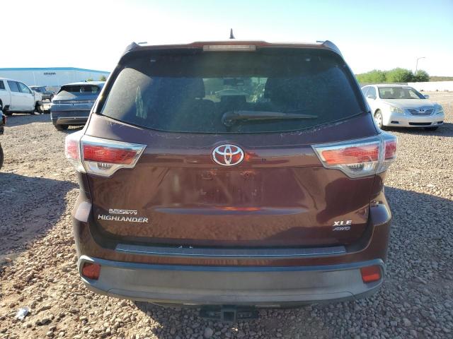 5TDJKRFH8ES004639 - 2014 TOYOTA HIGHLANDER XLE MAROON photo 6