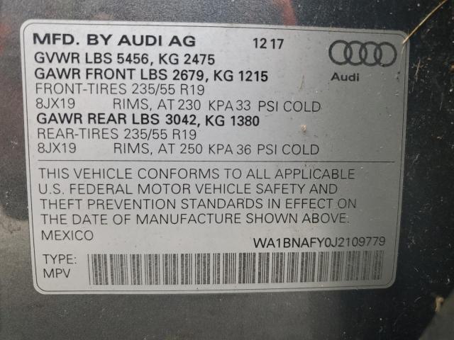 WA1BNAFY0J2109779 - 2018 AUDI Q5 PREMIUM PLUS GRAY photo 13