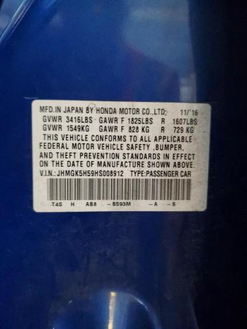 JHMGK5H59HS008912 - 2017 HONDA FIT LX 蓝色 照片 13