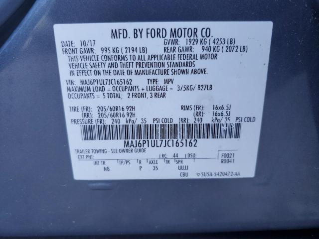 MAJ6P1UL7JC165162 - 2018 FORD ECOSPORT SE Сірий фото 13