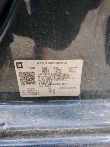 1GCVKREC3JZ318974 - 2018 CHEVROLET SILVERADO K1500 LT 灰色 照片 12