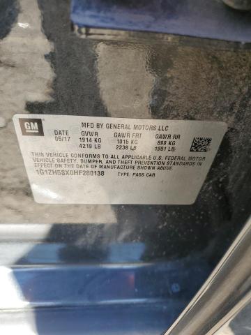 1G1ZH5SX0HF280138 - 2017 CHEVROLET MALIBU PREMIER CHARCOAL photo 12