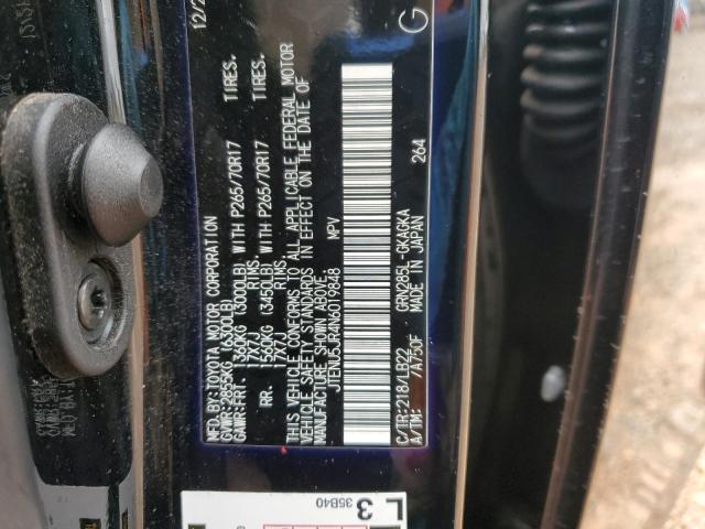 JTENU5JR4N6019848 - 2022 TOYOTA 4RUNNER SR5/SR5 PREMIUM BLACK photo 13