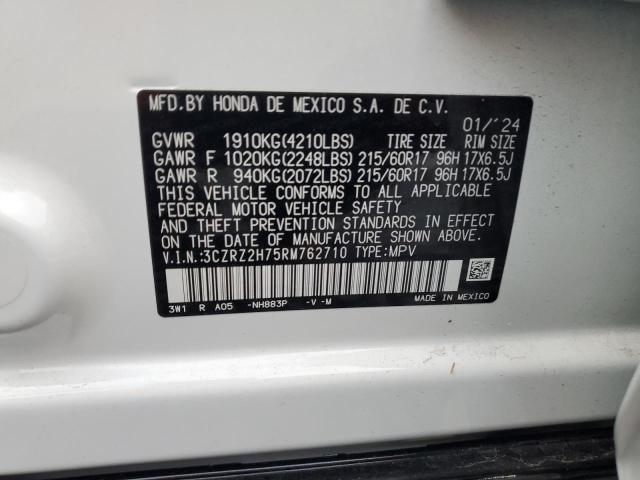 3CZRZ2H75RM762710 - 2024 HONDA HR-V EXL Blanco foto 13