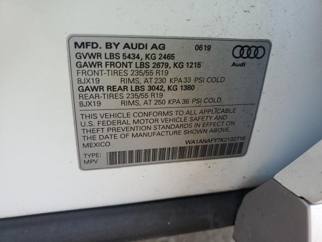 WA1ANAFY7K2132716 - 2019 AUDI Q5 PREMIUM Weiß Foto 13
