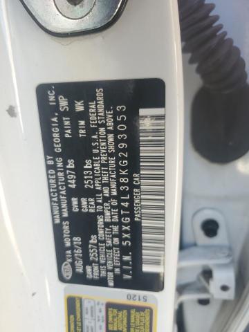 5XXGT4L38KG293053 - 2019 KIA OPTIMA LX 白色 照片 12