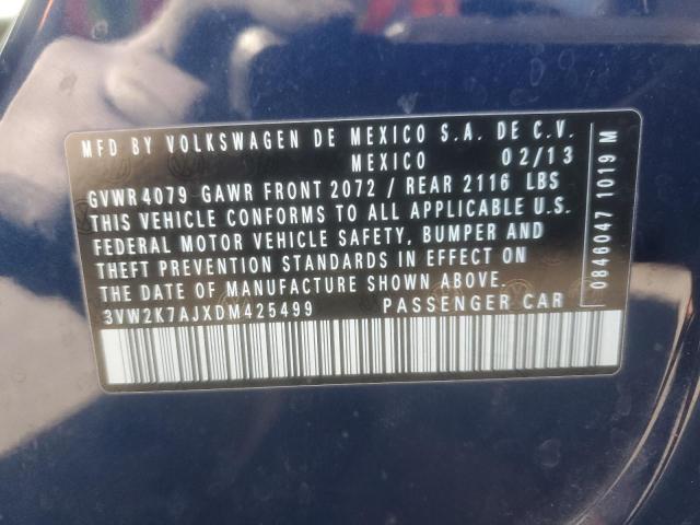 3VW2K7AJXDM425499 - 2013 VOLKSWAGEN JETTA BASE 蓝色 照片 12