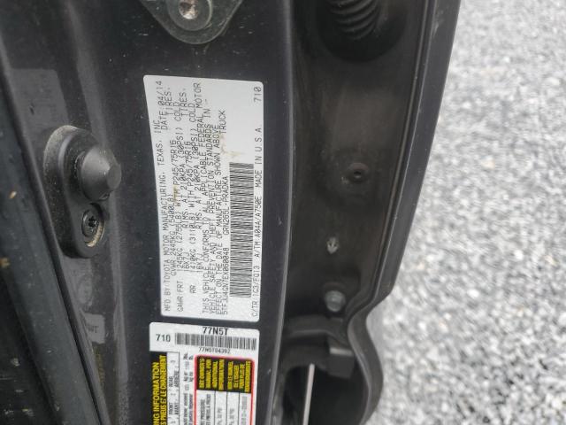 5TFJU4GN7EX060048 - 2014 TOYOTA TACOMA DOUBLE CAB PRERUNNER CHARCOAL photo 12