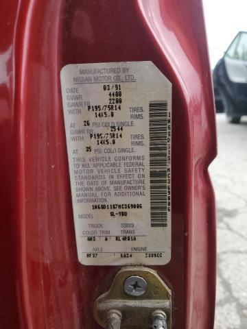 1N6SD11S7MC369006 - 1991 NISSAN TRUCK SHORT WHEELBASE 红色 照片 12