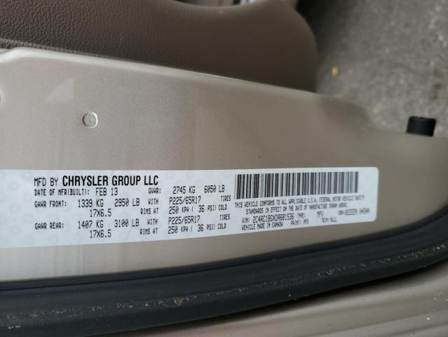 2C4RC1BGXDR681536 - 2013 CHRYSLER TOWN & COU TOURING Qəhvəyi foto 13