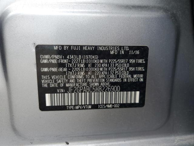 JF2GPABC5H8226900 - 2017 SUBARU CROSSTREK PREMIUM 银色 照片 13