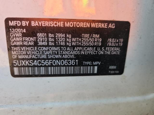 5UXKS4C56F0N06361 - 2015 BMW X5 XDRIVE35D WHITE photo 13
