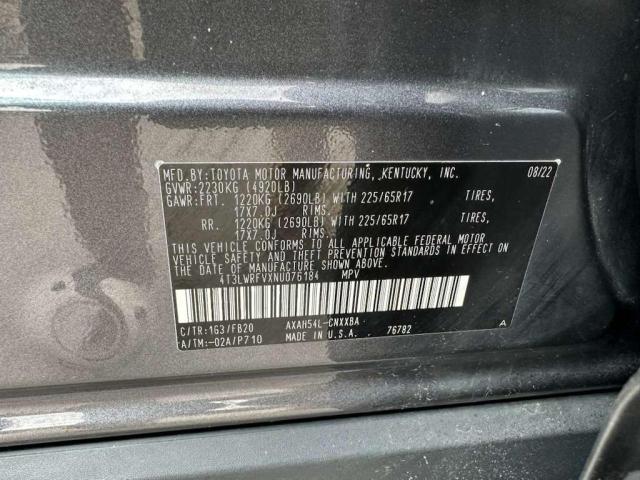 4T3LWRFVXNU076184 - 2022 TOYOTA RAV4 LE Schwarz Foto 10