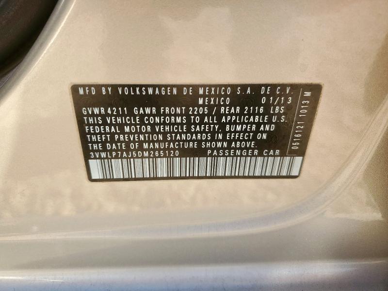 3VWLP7AJ5DM265120 - 2013 VOLKSWAGEN JETTA SEL Gri fotoğraf 12