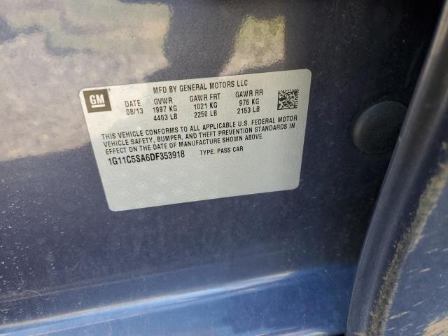 1G11C5SA6DF353918 - 2013 CHEVROLET MALIBU 1LT GRAY photo 12