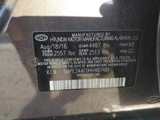 5NPE34AF0HH487481 - 2017 HYUNDAI SONATA SPORT BROWN photo 12