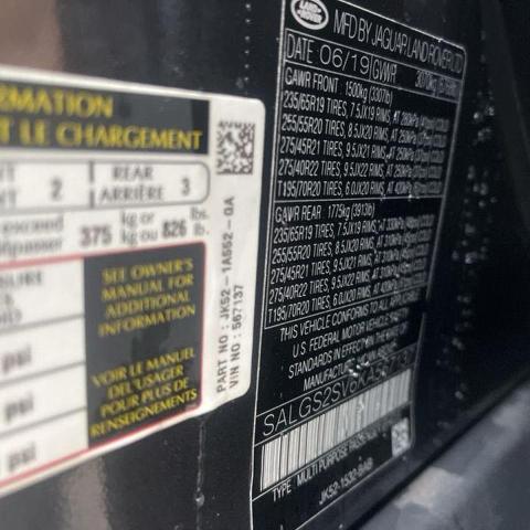 SALGS2SV6KA567137 - 2019 LAND ROVER RANGE ROVE HSE BLACK photo 10