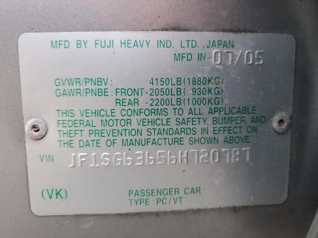 JF1SG63656H720787 - 2006 SUBARU FORESTER 2.5X 银色 照片 13