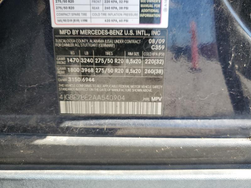 4JGBF7BE2AA540904 - 2010 MERCEDES-BENZ GL 450 4MATIC BLUE photo 13