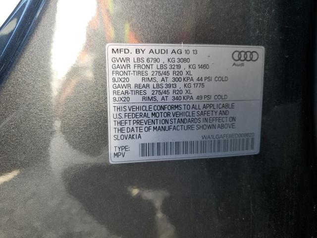 WA1LGAFE8ED008620 - 2014 AUDI Q7 PREMIUM PLUS ნაცრისფერი ფოტო 13
