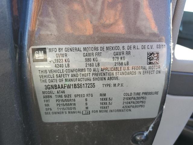 3GNBAAFW1BS617255 - 2011 CHEVROLET HHR LS GRAY photo 13