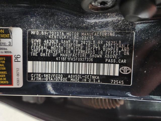 4T1BF1FK5FU927336 - 2015 TOYOTA CAMRY LE 黑色 照片 12