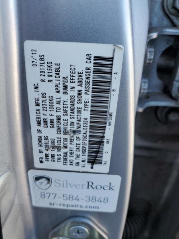 1HGCP2F35CA205304 - 2012 HONDA ACCORD LX SILVER photo 12