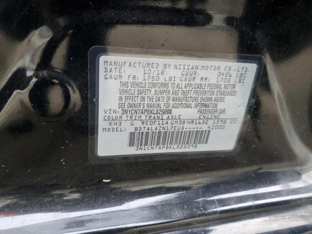 3N1CN7AP8KL825098 - 2019 NISSAN VERSA S 黑色 照片 13