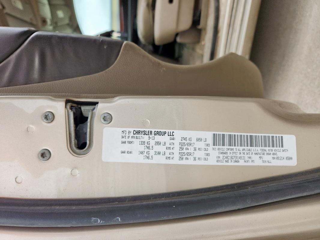 2C4RC1BG7ER149131 - 2014 CHRYSLER TOWN & COU TOURING 米色 照片 12