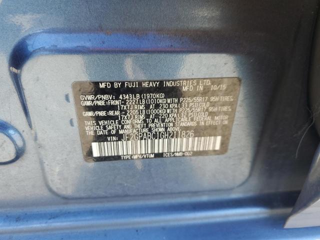 JF2GPABC1GH211826 - 2016 SUBARU CROSSTREK PREMIUM BLUE photo 13