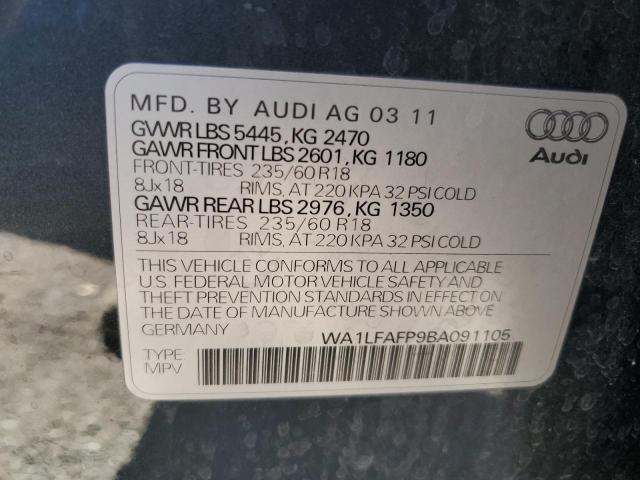 WA1LFAFP9BA091105 - 2011 AUDI Q5 PREMIUM PLUS Grafit fotoğraf 14