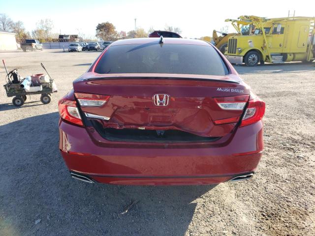 1HGCV1F31NA800525 - 2022 HONDA ACCORD SPORT წითელი ფოტო 6