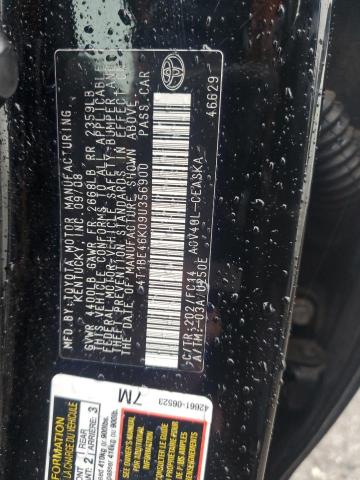 4T1BE46K09U356900 - 2009 TOYOTA CAMRY BASE BLACK photo 13