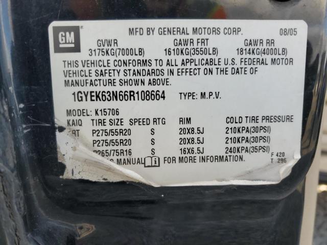 1GYEK63N66R108664 - 2006 CADILLAC ESCALADE LUXURY BLACK photo 13