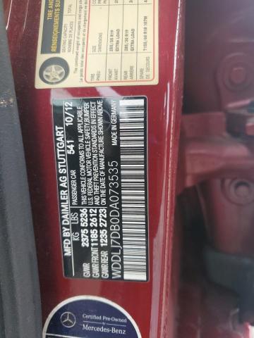 WDDLJ7DB0DA073535 - 2013 MERCEDES-BENZ CLS 550 ბურგუნდია ფოტო 12