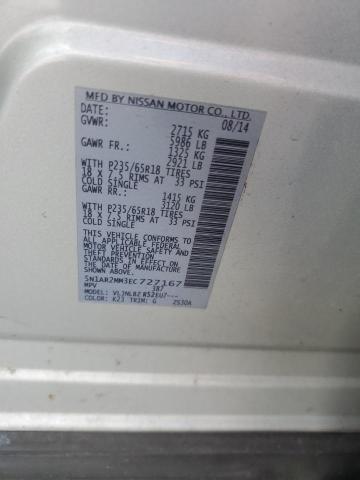 5N1AR2MM3EC727167 - 2014 NISSAN PATHFINDER S SILVER photo 13
