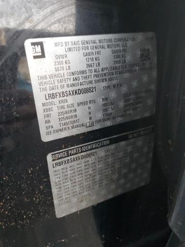 LRBFXBSAXKD008821 - 2019 BUICK ENVISION PREFERRED BLACK photo 13