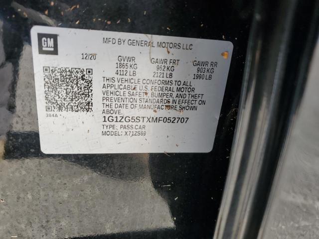 1G1ZG5STXMF052707 - 2021 CHEVROLET MALIBU RS BLACK photo 13