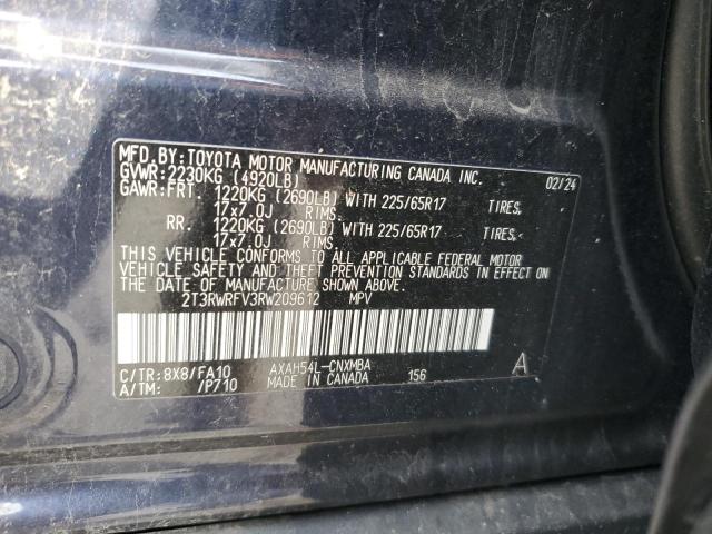 2T3RWRFV3RW209612 - 2024 TOYOTA RAV4 XLE 蓝色 照片 13