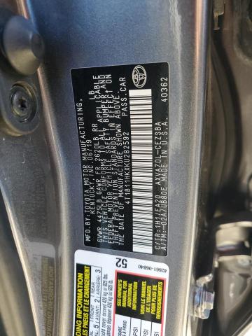4T1B11HKXKU282592 - 2019 TOYOTA CAMRY L GRAY photo 12
