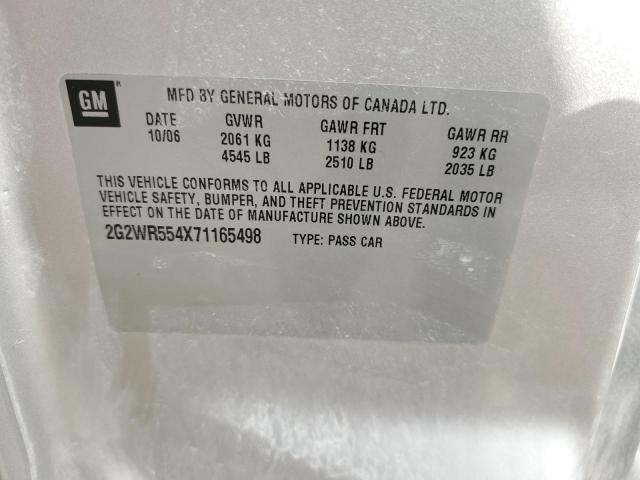 2G2WR554X71165498 - 2007 PONTIAC GRAND PRIX GT 银色 照片 12