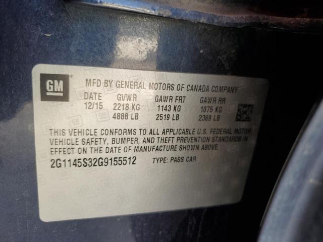 2G1145S32G9155512 - 2016 CHEVROLET IMPALA LTZ იასამნისფერი ფოტო 12