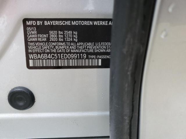 WBA6B4C51ED099119 - 2014 BMW 650 XI GRAN COUPE SILVER photo 13