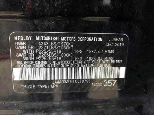 JA4AR3AU4LU018795 - 2020 MITSUBISHI OUTLANDER ES BLACK photo 13
