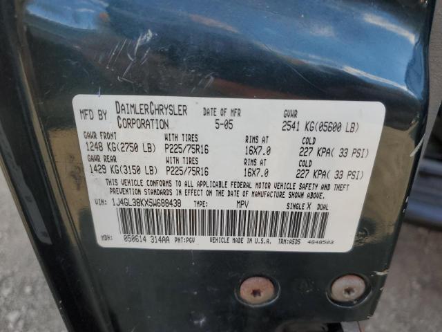 1J4GL38KX5W688438 - 2005 JEEP LIBERTY RENEGADE 绿色 照片 13