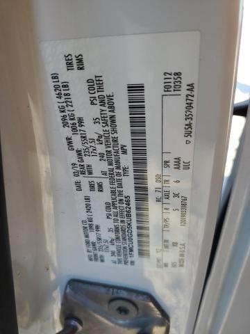 1FMCU0GD5KUB62465 - 2019 FORD ESCAPE SE 白色 照片 12