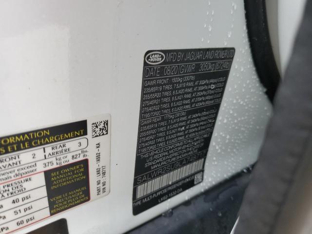 SALWR2SU9LA748717 - 2020 LAND ROVER RANGE ROVE HSE WHITE photo 13