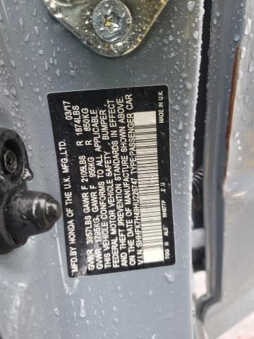 SHHFK7H49HU226747 - 2017 HONDA CIVIC SPORT ნაცრისფერი ფოტო 12